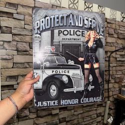 Protect and Serve Police aluminum sign