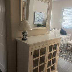 White Cabinet & Mirror 