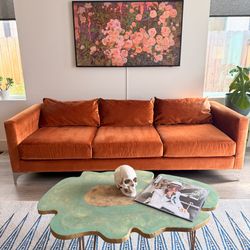 Velvet Orange Urban Outfitters Sofa