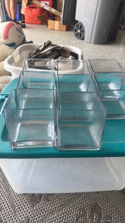 8 Glass vases $25
