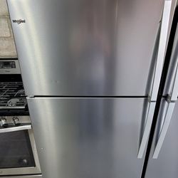 New 2022 Whirlpool 21cu Ft Apartment Size Stainless Steel Top Freezer Refrigerator 