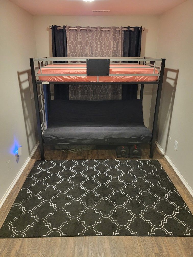 Futon Bunkbead With Full/Queen And Twin Bed