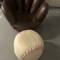 Baseball Glove chair and ottoman