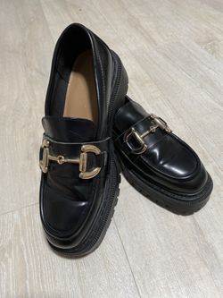 Slip On Dress Shoes With Gold Buckle