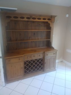 Vintage solid pine wood hutch