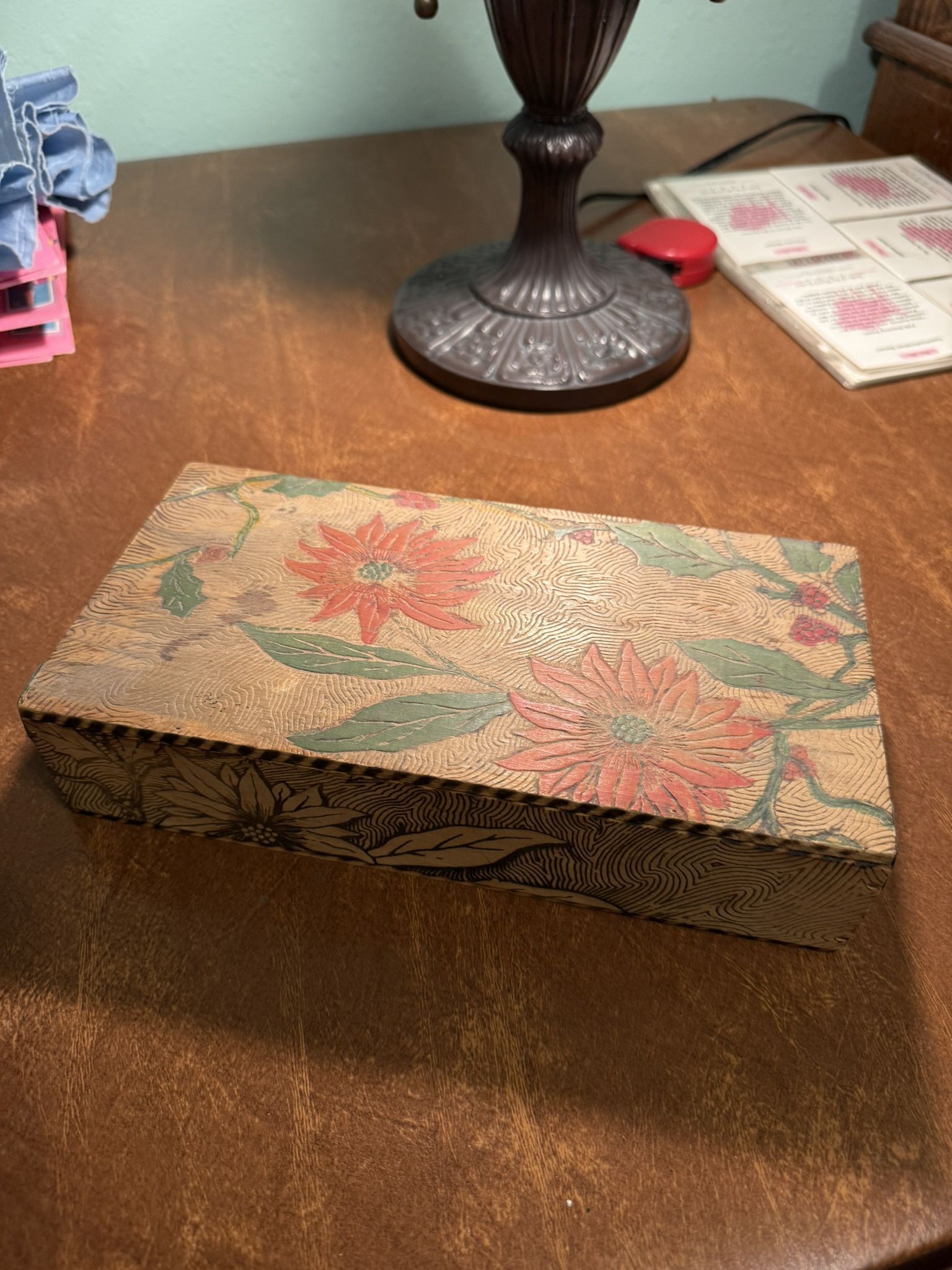 Antique Victorian Pyrography Box