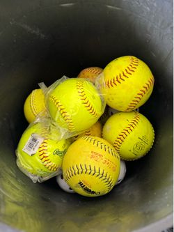 Softballs with bucket Softballs with bucket