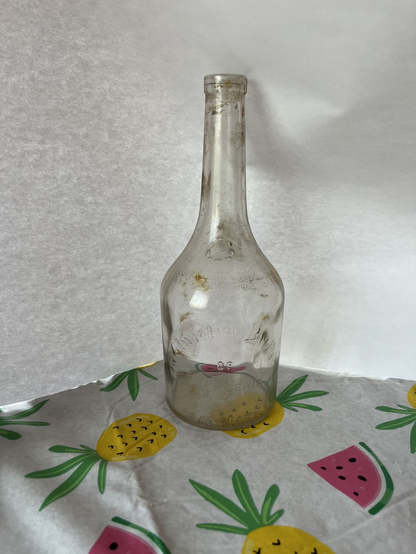 Vintage Bottle Christian Brothers Of California 4/5 Quart