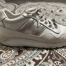 Hogan Women's Leather Sneakers White Gray  size 9