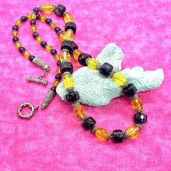 Sterling Citrine & Amethyst Necklace 3012