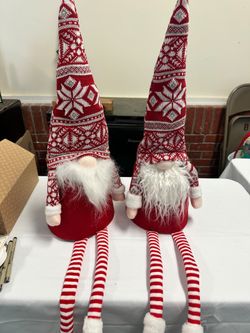 Christmas Gnome Plush Decorations Set of 2