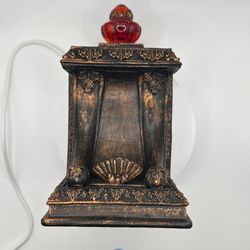 Ornate Vintage French Country Chic BOOKENDS Red Faux Jewel Accent on Top