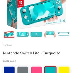 Turquoise Nintendo Switch Lite With Animal Crossing