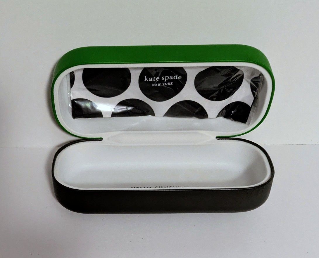 Kate Spade Green Black Eyewear Case 6.5" L 2" H 2 3/4" W