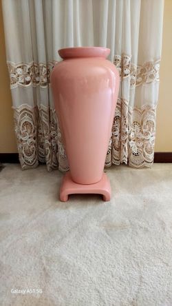 Large Pink Ceramic Floor Vase