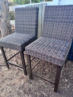 Wicker chairs - bar height