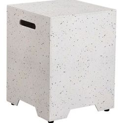  Propane Tank Cover with Side Handles,20lb Gas Tank Cover,15.7 inch Outdoor Hideaway Tank Table for Gas Fire Pits-Terrazzo Colorful