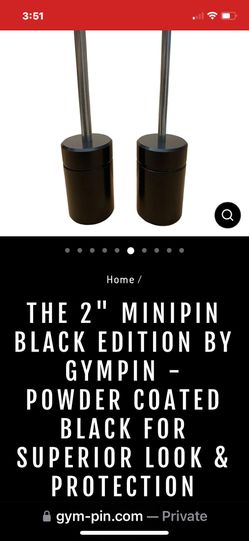 GymPin 2” Minipin PAIR - Powder Coated Black Edition