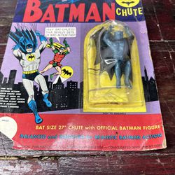 Vintage 1966 Batman Grail Toy Batchute Rare Scarce Factory Sealed 1960’s  Some T