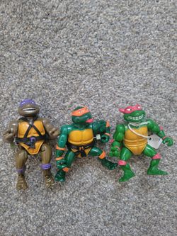 1989 Ninja Turtles Action Figures Set of 3