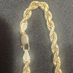 14k Solid, Gold Diamond Cut Rope Necklace. Oro 14kt, Gold Chain.