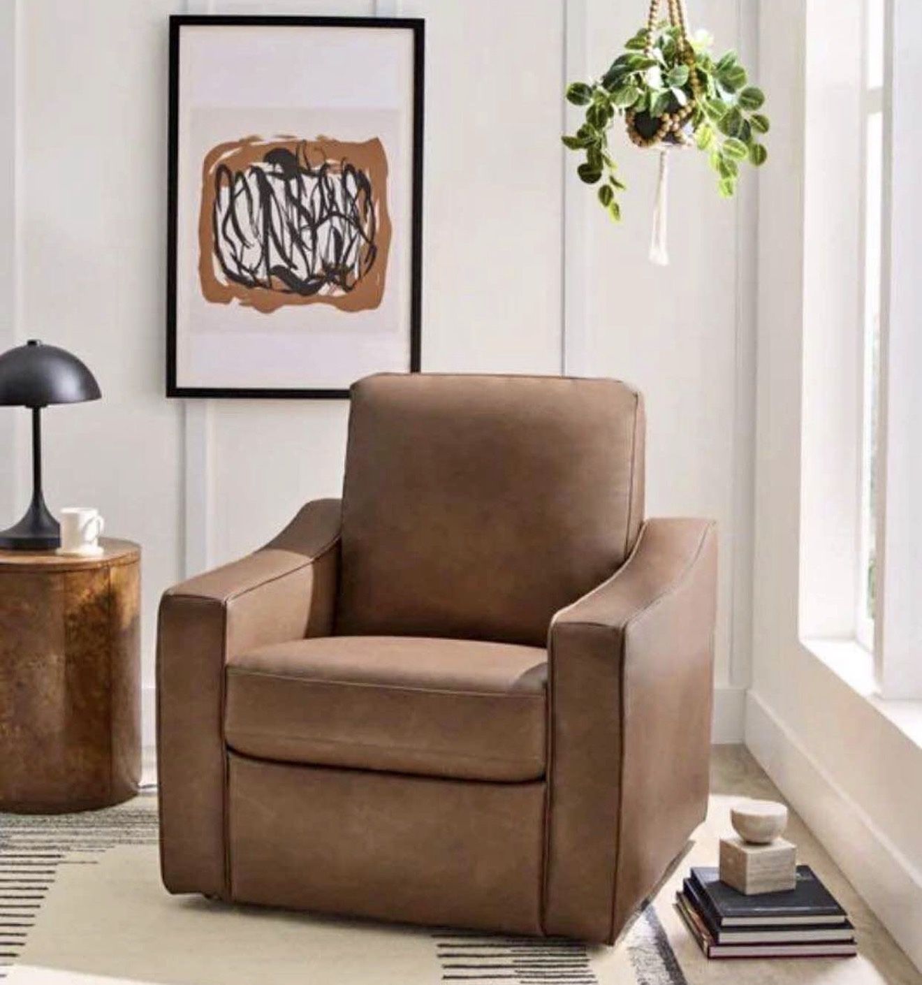 Electric power recliner living room accent chair - Brown - NEW