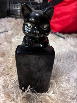 Ceramic Black Cat Bookend Bank Figurine 1950s Mid Century Modern Taiwan 8"