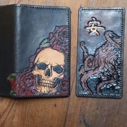 Tooled Leather Wallet. Comes With Your Initials Stamped.
