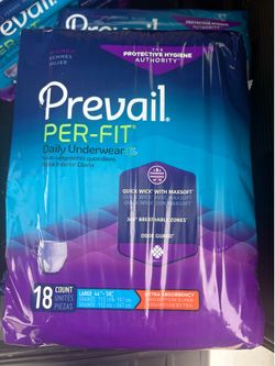 prevail per fit daily underwear size large