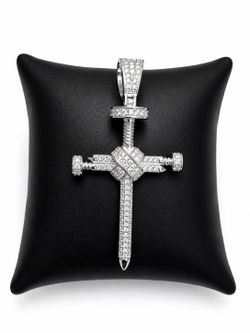 925 Sterling Silver 2.80CT MOISSANITE Nail Cross Men’s Pendant