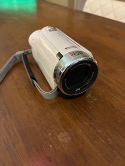 JVC Everio HD Camcorder featuring a Konica Minolta HD lens with 40x optical zoom.