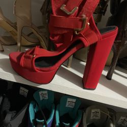Red Ankle Heels 
