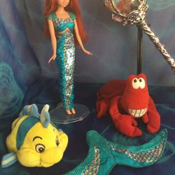 Disney Little Mermaid-Ariel, Sebastian, Flounder 