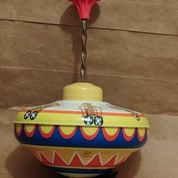 Vintage Tin Litograph Spinning Top Toy - Ohio Art
