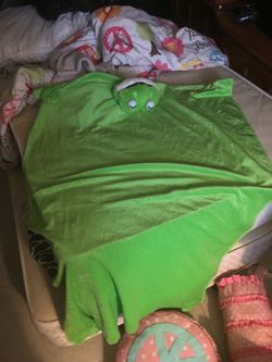 Two furry frog blankets