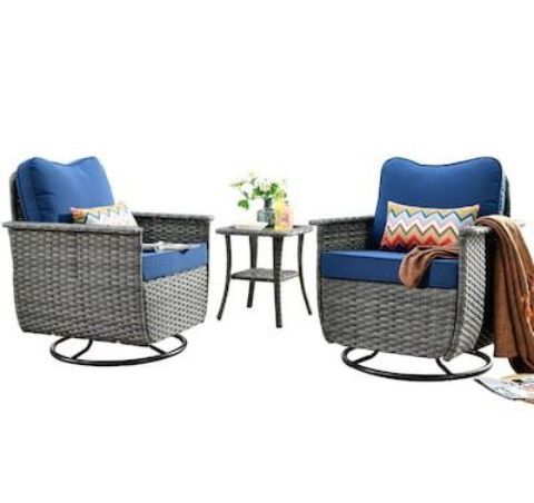 Patio Swivel Rocking Chairs Brand New In The Box Three Piece Bistro Set Brand New Patio Chairs 🆕🚛🚚✈️🆕