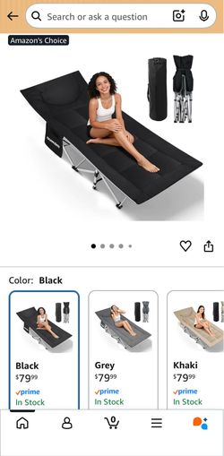 Large Camping Cot with Mattress and Carrier