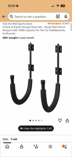 kayak wall hanger by Rad Sportz