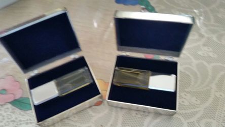 Silver gift box with perfume
