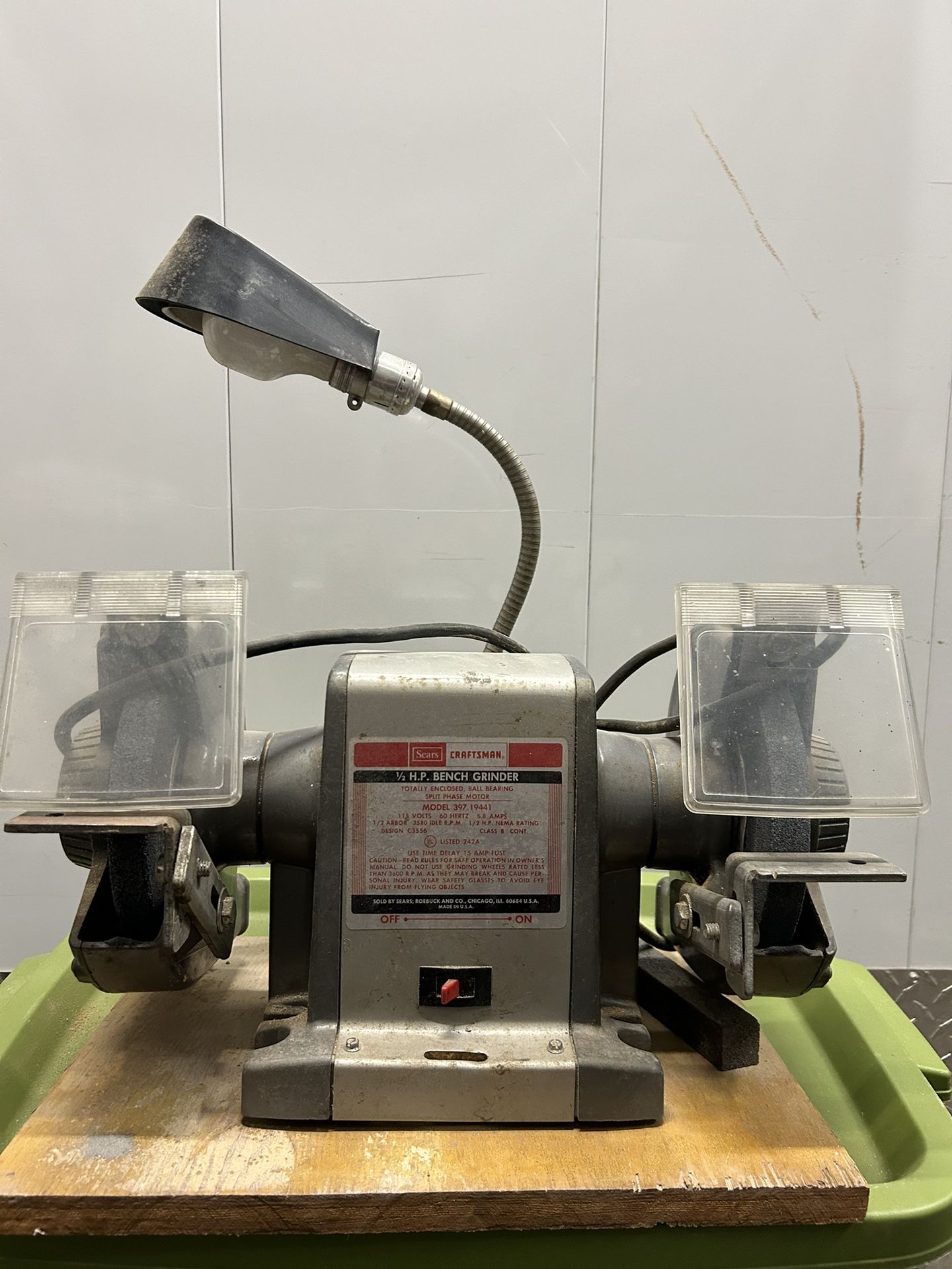 Vintage 1970s Sears craftsman bench grinder