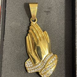 Gold Praying Hands Pendant