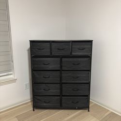 Black Wooden Storage W Drawers