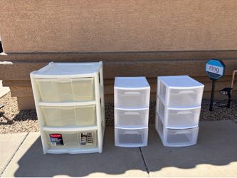 Rubbermaid 3-Drawer Chests/ storage tower - $10 each for the smaller one , $20 for the big one
