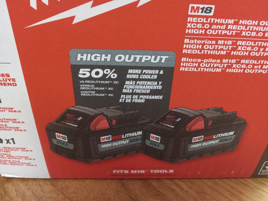 Milwaukee 8.0ah And 6.0ah High Output  Batteries