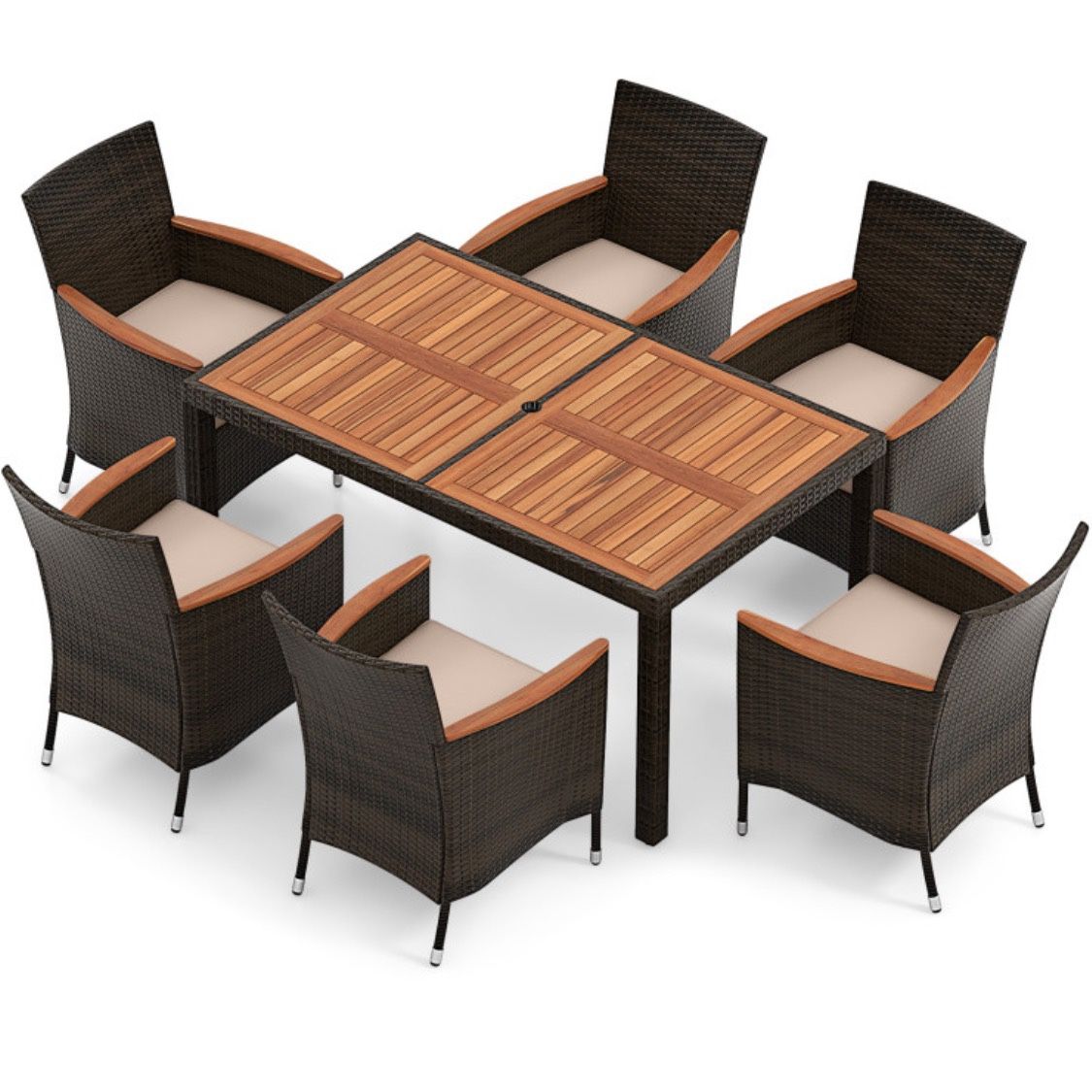 7pc Outdoor Patio Dining Table Furniture Set