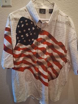 COTTON TRADERS SPORT AMERICAN USA BUTTON SHIRT XL