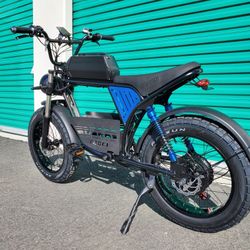 1500 Watt Electric EBIKE, 35-39mph Top Speed, Center Basket, Blinkers(Black Or Sand Frame)