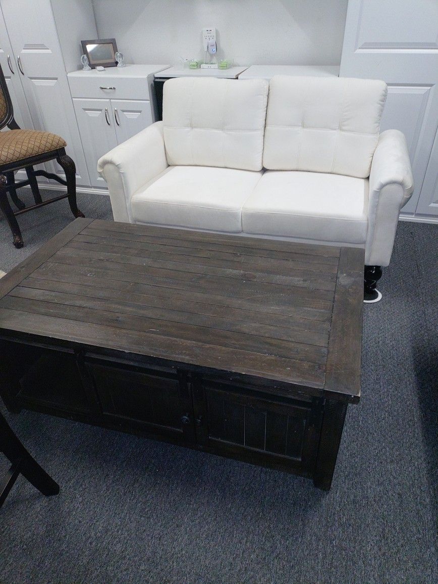 Loveseat With Game Table (Wood)