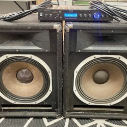 Complete PA System – Peavey SP-5Ti Speakers + Amp + Cables