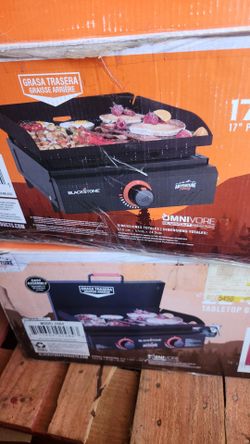 Blackstone Adventure Ready Outdoor Griddle, 17 Inch Single-Burner Portable Flat Top Grill, Black